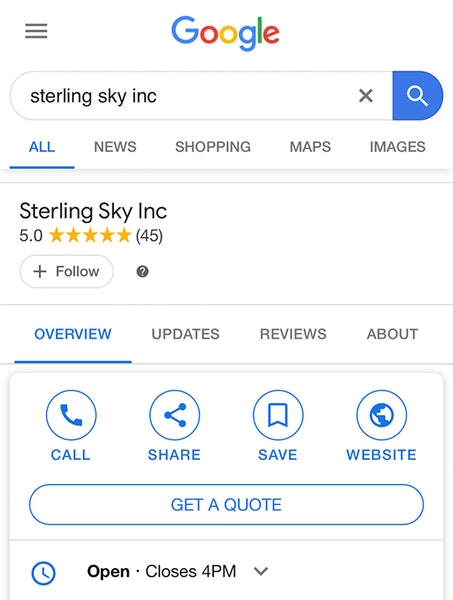Google My Business (GMB) Update To Bring Request A Quote Feature 2 gmb request a quote mobile