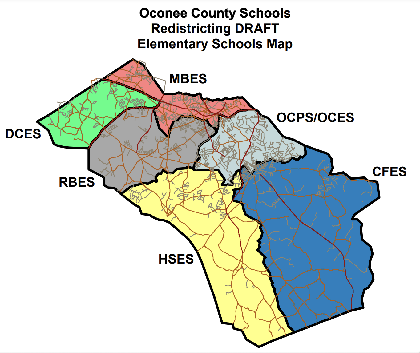 Oconee County Schools Redistricting DRAFT Elementary Schools Map Oconee County SchoolsRedistricting DRAFTElementary Schools Map