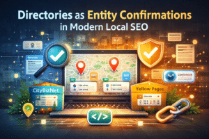 Business directories confirming entity identity through consistent local SEO signals