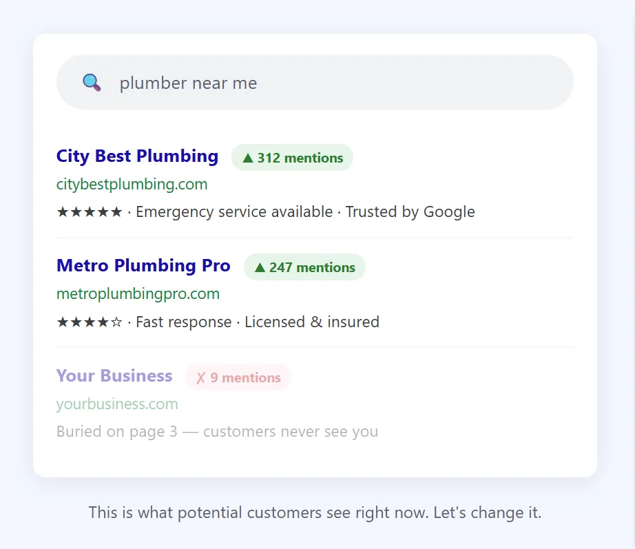 google search competitors example