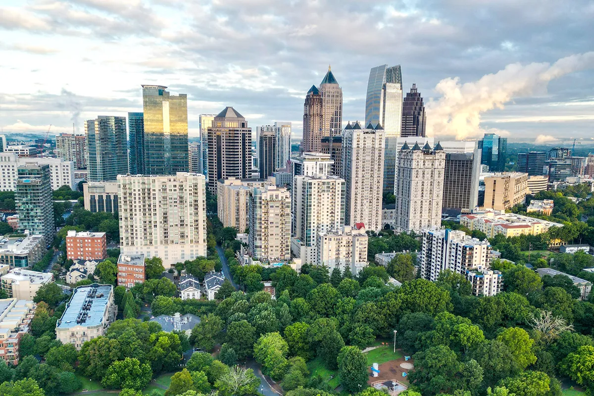 SEO & Website Design 25 Atlanta, Georgia skyline showing Midtown high-rise buildings and city parks